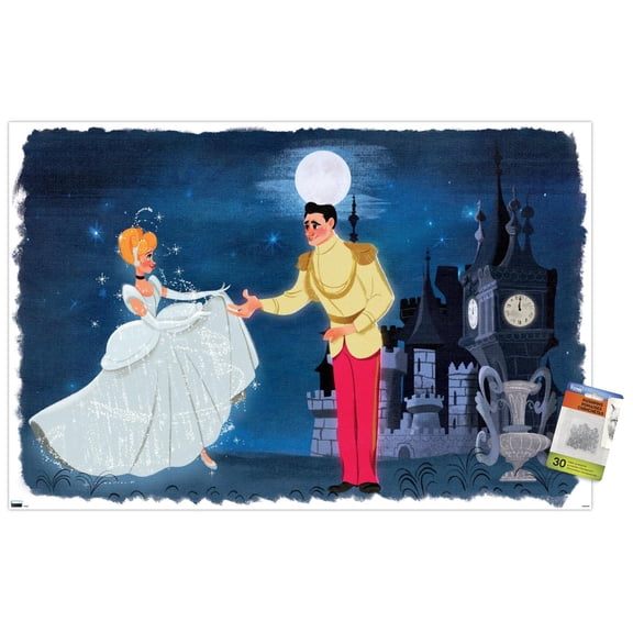 Disney Cinderella - Prince Charming and Cinderella Wall Poster with Pushpins, 22.375" x 34"
