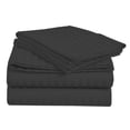 thumbnail image 2 of Fresh Home 1000 Thread Count Egyptian Quality Cotton Deep Pocket Dobby Stripe Sheet Set Black - Queen, 2 of 5