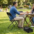 thumbnail image 5 of JOYMOR 10 Pack Black Plastic Folding Chair, Indoor Outdoor Stackable Seat, 5 of 7