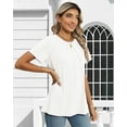thumbnail image 4 of Rosvigor Blouses for Women Short Sleeve Shirts Casual Dressy Summer Tops with Pleats, 4 of 7