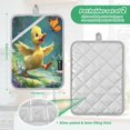 thumbnail image 3 of 2Pack Heat-Resistant Quilted Cotton Potholders - Stylish Kitchen Grips for Hot Pots & Pans Ovens Yellow Duck and Butterfly, 3 of 7