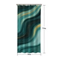 thumbnail image 5 of Teal Gold Marble Wave Pattern Shower Curtain 36"x72" ,Bathroom Decorative Shower Curtains Set with 12 Hooks,Modern Waterproof Washable Shower Curtain, 5 of 6