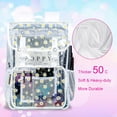 thumbnail image 6 of AGSDON 3PCS Clear Backpack, Heavy Duty Transparent Bookbag for Women Girls, Stadium Approved See Through Backpack Set (White Daisy), 6 of 8