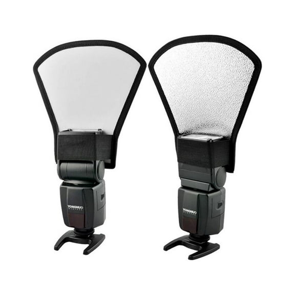 HEMOTON 2pcs Universal Camera Flash Diffuser Softbox Multi-purpose Reflecting Plate Flashlight External Flash Reflector Silver White Camera Reflector