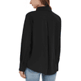 thumbnail image 5 of Weardear Black Blouses for Women Dressy Casual Long Sleeve Button Down Shirt Collared Work Office Business Chiffon Blouse Shirt Tops, 5 of 7