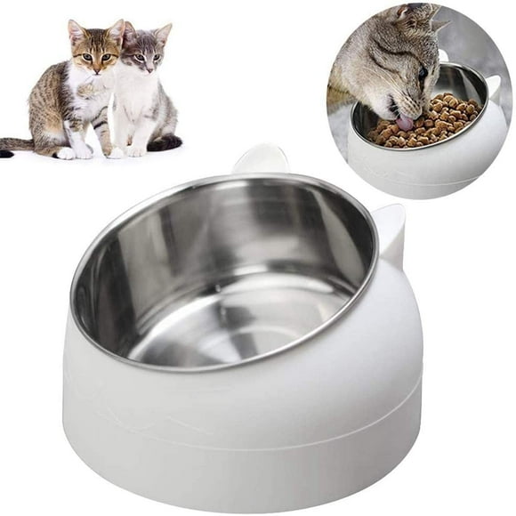 Bol pour Chat en Acier Inoxydable Antidérapant avec Deux Couches de Mâchoires Inclinées - Capacité: 400 ml (Monomare)
