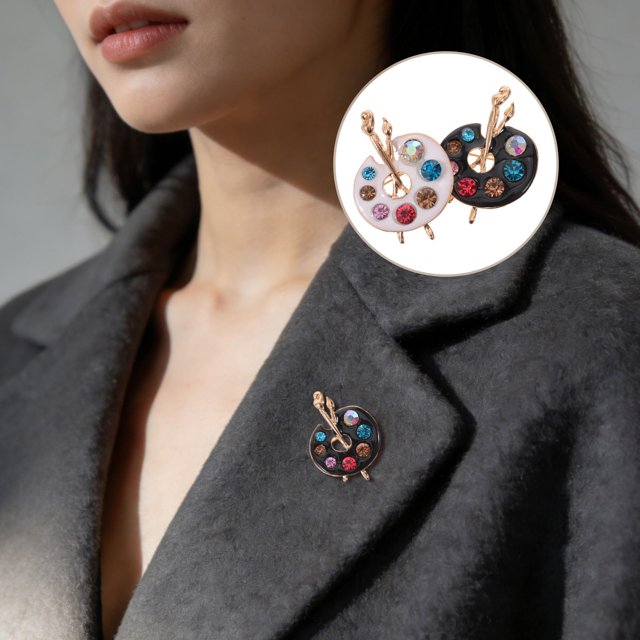 KAKOWELY 2Ud Pin Creativo Para Con Diamantes Sintéticos Paleta Y Ideal Para Fiestas