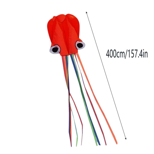 Kites For Kids Easy To Fly Octopus-Shaped Nylon Kite 10 ft Long Without Line For Outdoor Flying At Beach Or Park