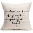 thumbnail image 5 of Inspirational Words Cotton Linen Throw Pillow Cases Home Decor Best Office Gift Cushion Cover Smile, Happy Lettering Pillowslip Standard 18x18 Inch, Set of 4, 5 of 6