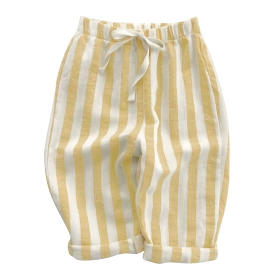 BOOMNY Kids Baby Boys Striped Pants Wide Leg Elastic Waist Jogger Pants
