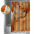 thumbnail image 4 of Marble Burnt Orange Waterproof Fabric Shower Curtain, Modern Abstract Ink Painting Luxury Shower Curtain for Bathroom Curtains Bathtubs Hotel Washable Shower Curtains with 12 Hooks Stall 48x72in, 4 of 6