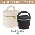 thumbnail image 4 of Linkidea Round Insulated Lunch Box, Hard Shell Waterproof Lunch Storage Box with Hand Strap, Compatible with 20 oz Crock Pot (Beige), 4 of 6