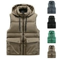 thumbnail image 3 of Fmbrln Mens Puffer Vest with Removable Hood Full Zip Up Stand Collar Sleeveless Quilted Jackets Fall Winter Padded Warm Coat with Pockets, 3 of 3