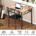 thumbnail image 5 of Small Kitchen Table and Chairs for 2 Compact Dining Table Set Rustic Brown Square Apartment Furniture for Small Spaces, 5 of 14