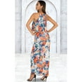 thumbnail image 5 of KOH KOH Sexy Long Floral Print Halter Spaghetti Strap Flower Spring Summer Party Classic Sundress Maxi Dress Gown For Women White Blue & Orange XXX-Large US 22-24 NT415_B091, 5 of 6