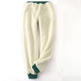 thumbnail image 3 of Fleece Lined Thermal 2 Piece Sets Pullover Sweatshirt Top and Pant Warm Underwear Suit Sherpa Pajamas Lounge Outfits (Small, Green A), 3 of 4