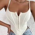 thumbnail image 2 of Beach Vacation Clothes for Women Blank Women Bodysuit Band Christmas Tops for plus Size Leather Corset Top X Bra in Tops Crop Top Workout Shirts Cropped Blank Crop Big Girls Yoga Backless Beige XS, 2 of 7