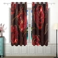 thumbnail image 2 of Red Roses Curtains Black Out 63 Inch Length Curtains for Sliding Glass Doors Bedroom Living Room 2 Panels Set, 2 of 5