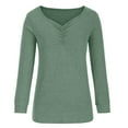 thumbnail image 6 of XFLWAM Womens Long Sleeve Shirts Sweetheart Neck Tunic Tops Trendy Fall Clothes Green M, 6 of 8
