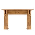 thumbnail image 2 of 55 Inch Wall Mount Wood Mantel Shelf, Intricate Molded Design Natural Brown- Saltoro Sherpi, 2 of 5