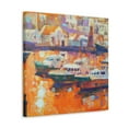 thumbnail image 2 of Harbor by Moonlight. - Canvas, 2 of 10