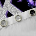 thumbnail image 5 of Feelyou Fashion Monogrammed K Black Out Curtains, Bling Butterfly Animal Curtains Pack of 2 (42x63 Each), Black Purple Sequin Print Bedroom Curtains, Living Room Curtains Decor, 5 of 7
