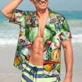 thumbnail image 5 of Lsque Vegan1 pattern Hawaiian Shirt for Men, Unisex Summer Beach Casual Short Sleeve Button Down Shirts-Medium, 5 of 9
