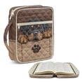 thumbnail image 2 of Xixirimido Bible Cover, Bible Carrying Book Case for Women Men, Multi-pocket Protective Church Organizer Bag with Handle Christian Gift, Brown Rottweiler Dog Paw, 2 of 7