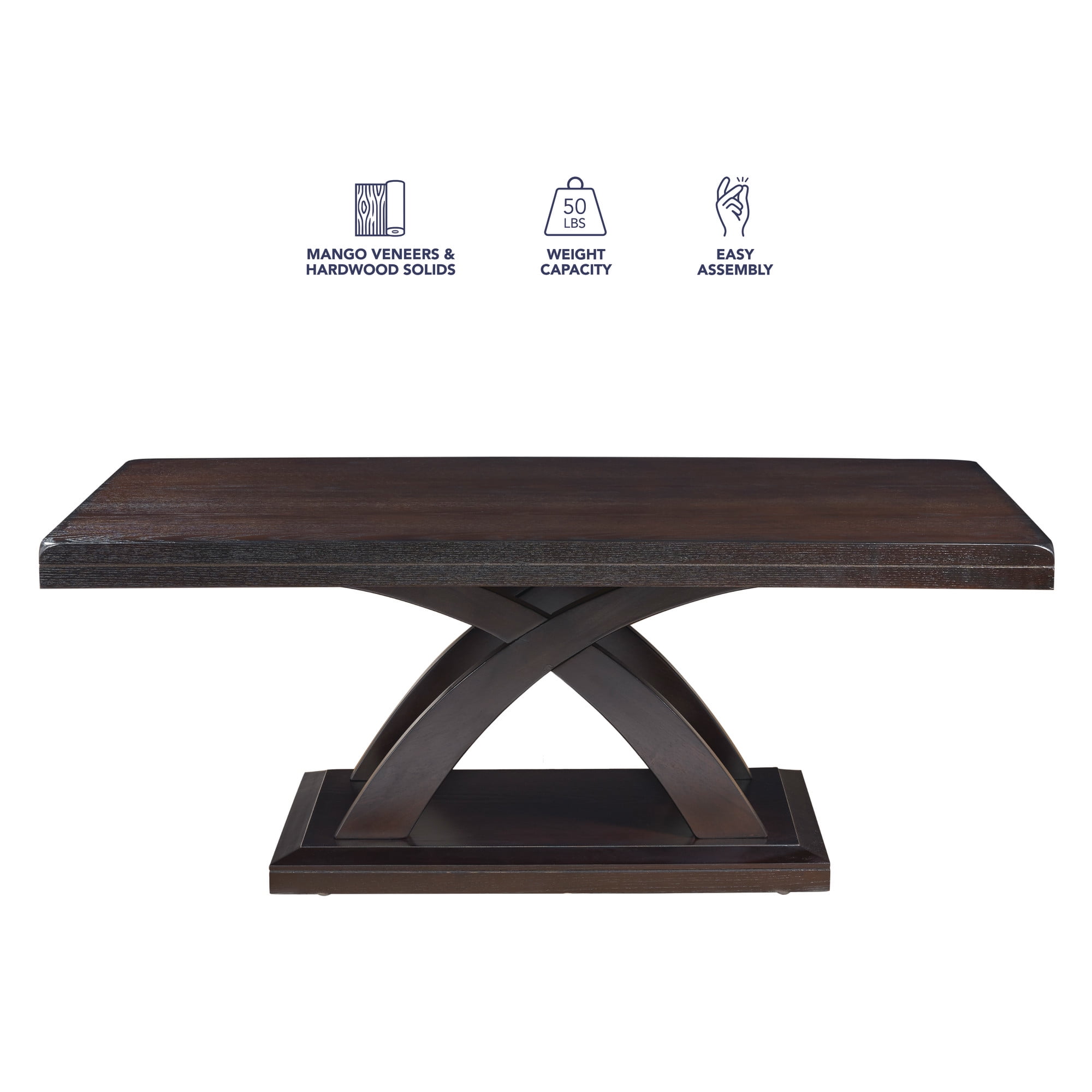 Steve Silver Jocelyn Wood Coffee Table, Espresso Cherry