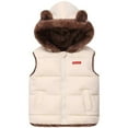 thumbnail image 2 of Girl's and Boy's Hooded Warm Puffer Vest Down Vest Winter Jacket Fashion Outwear Bear Ears Zip Up Padded Pocket 1-7y, 2 of 5