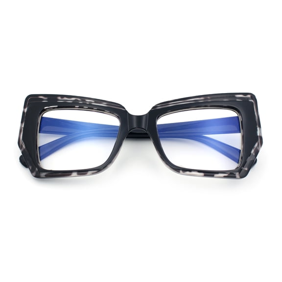 Womens Oversized Thick Squared Cat Eye Clear Lens Fashion Eyeglasses Black Tortoise