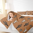 thumbnail image 4 of Feelyou Brown Western Bohemian Bedding Comforter Set, Hippie Skeleton Print Twin Comforter Sets, Cartoon Cowgirl Cactus Bedding Set, Microfiber Bedroom Decor, 2pcs, 4 of 8