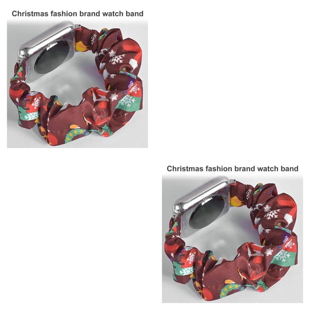 Minnieouse Banda de reloj Tema navideño Reloj de Reemplazo de correa de tela transpirable para , 38 mm, Tipo 3 38 mm 3 2Conjunto