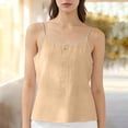 thumbnail image 6 of Endives Womens Tank Top Sleeveless Shirt Thin Strap Crew Neck Camisole Slimming Flared Top Daily Wear Outerwear, 6 of 6
