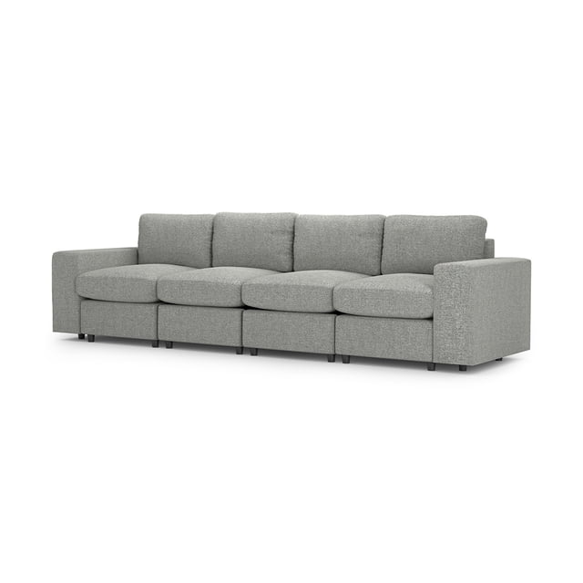Sofá Seccional Modular Adapti 4 Plazas Reposabrazo Ancho Gris Niebla