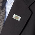 thumbnail image 2 of Tropical Flowers Hibiscus Pineapple Palm Leaves Metal Rectangle Lapel Hat Pin Tie Tack Pinback, 2 of 4