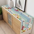 thumbnail image 4 of Easter Bunny Table Runner 48 Inches Long Farmhouse Dress Scarves, Spring Watercolor Eggs Flower Wood Grain Dining Tablerunner for Coffee Table/Kitchen Island/Party Décor, 13" x 48", 4 of 8