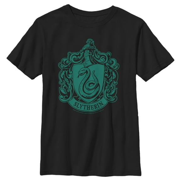 Boy's Harry Potter Slytherin House Crest Graphic Tee Black Large