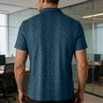 thumbnail image 6 of TKKCS Mens Jacquard Knit Polo Shirt- Business Casual Short Sleeve Regular Fit Moisture-Wicking Breathable Collared Shirts Army Green Size 3XL, 6 of 7