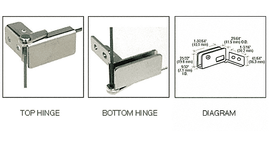 Crl Gdh96ch Chrome Surface Mount Glass Door Hinge Walmart Com