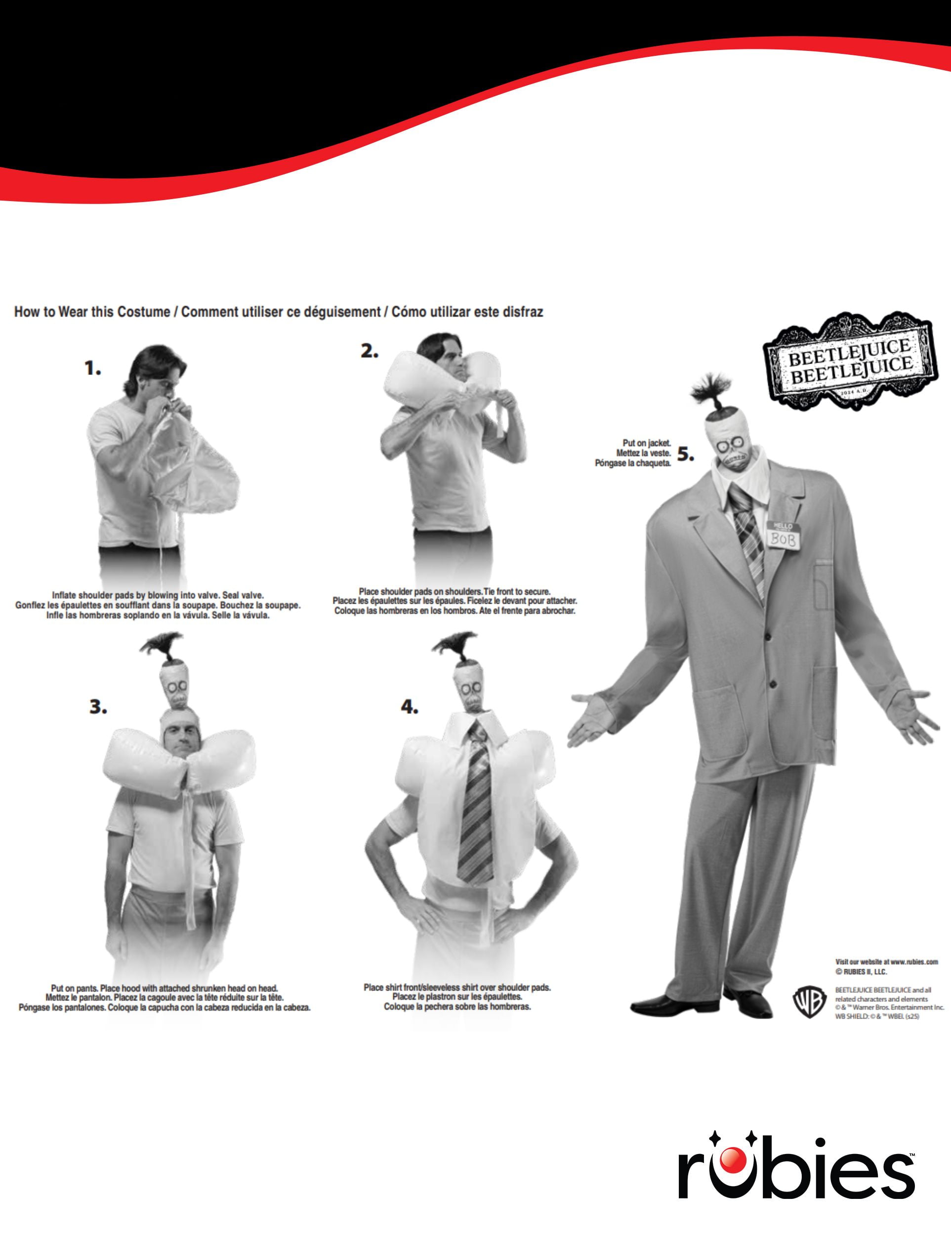 Costume Deluxe Beetlejuice Beetlejuice Bob pour Adultes par Rubies, pour Hommes