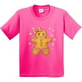 thumbnail image 3 of Inktastic Cute Gingerbread Girl with Pink Bow Christmas Youth T-Shirt, 3 of 5