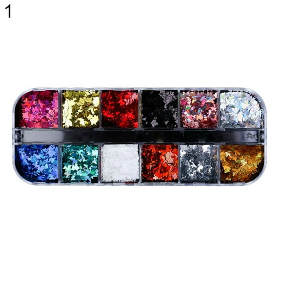 UDIYO Nail Art Butterfly Star Heart Circle Sequins DIY Glitter Flakes Manicure Decor