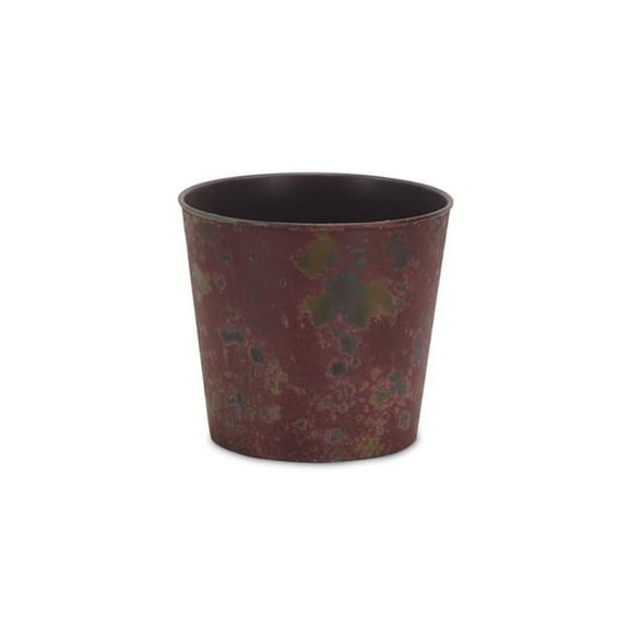 Cheungs PP-103RR 6.5 in. Round Tapered Recycled Plastic Planter, Rustic Red