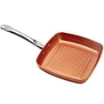 thumbnail image 1 of Copper Chef Non-Stick Square Fry Pan 5-Piece Set, 8 Inch Griddle Pan, 9.5 Inch Grill Pan, 11 Inch Griddle Pan, 9.5 Inch Lid, 11 Inch Lid, 1 of 3