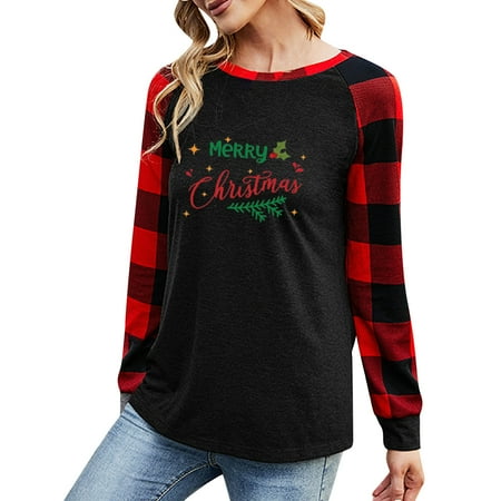 

Merry Sweatshirt for Women Long Sleeve Oversized Long Pullover Tops Xmas Santa Reindeer Shirts