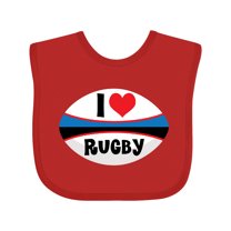 Inktastic I Love Rugby Sports Ball Boys or Girls Baby Bib