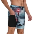thumbnail image 2 of Gukieu Lighthouse in a Stormy Sea Print Men's Double Layer Sports Swim Trunks, Quick Dry Adjustable Waist Swim Shorts Swimwear-X-Large, 2 of 6