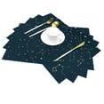 thumbnail image 2 of YFYANG Washable Heat-Resistant Placemats, 70% PVC/30% Polyester, Constellation Lines Texture Kitchen Table Mat, 12" x 18" 6 Pcs, 2 of 6
