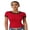 Red, variant on LMLYSoH Women's Solid Color Tops, Summer Short Sleeve Lace Trim Round Neck Slim Fit T-Shirts
